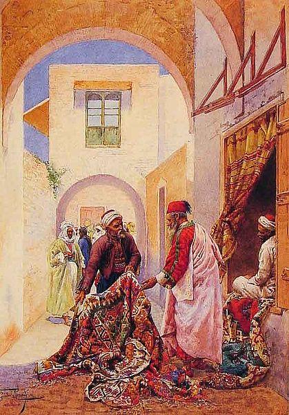 Giulio Rosati Les marchands de tapis Germany oil painting art